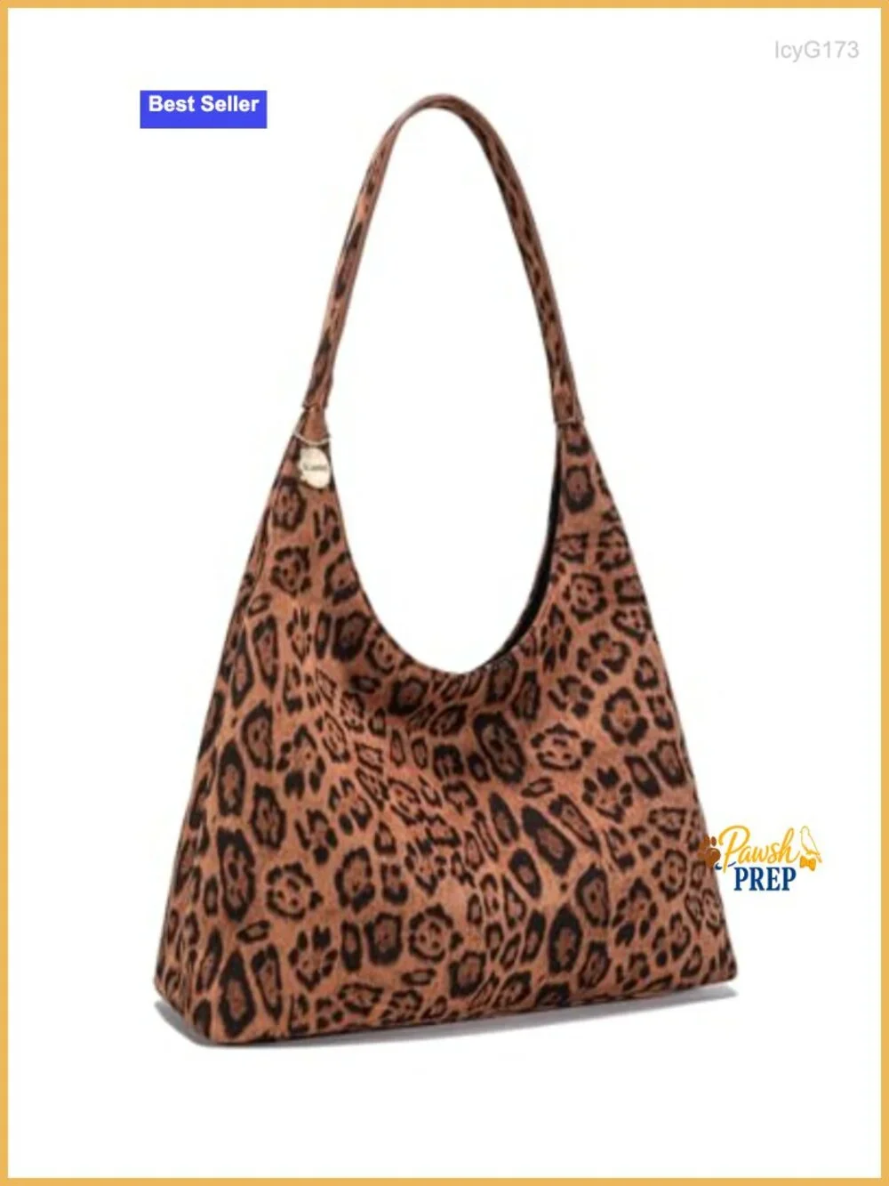 Faux Suede Leopard Print Slouchy Hobo Shoulder Tote Bag Large Work Purse